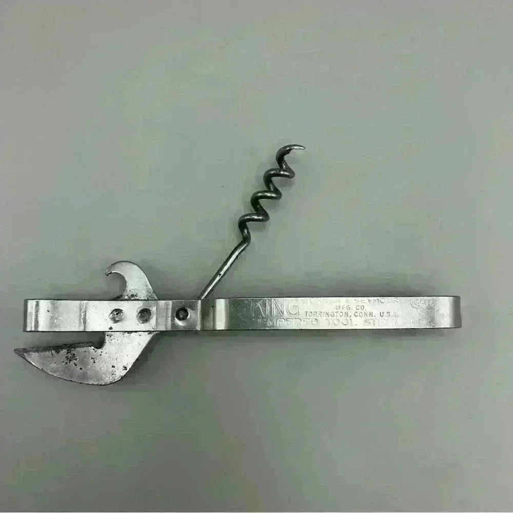 Vtg King Turner & Seymour MFG Co. Tempered Steel Beer Wine Bottle Can Opener USA